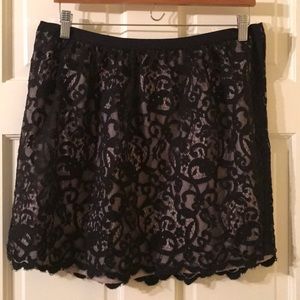 Loft black lace skirt size 14
